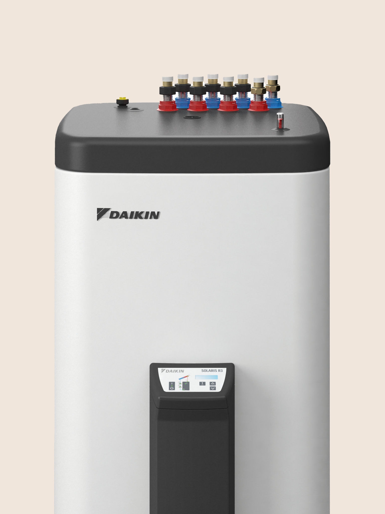Vooraanzicht van een warmteaccumulator.