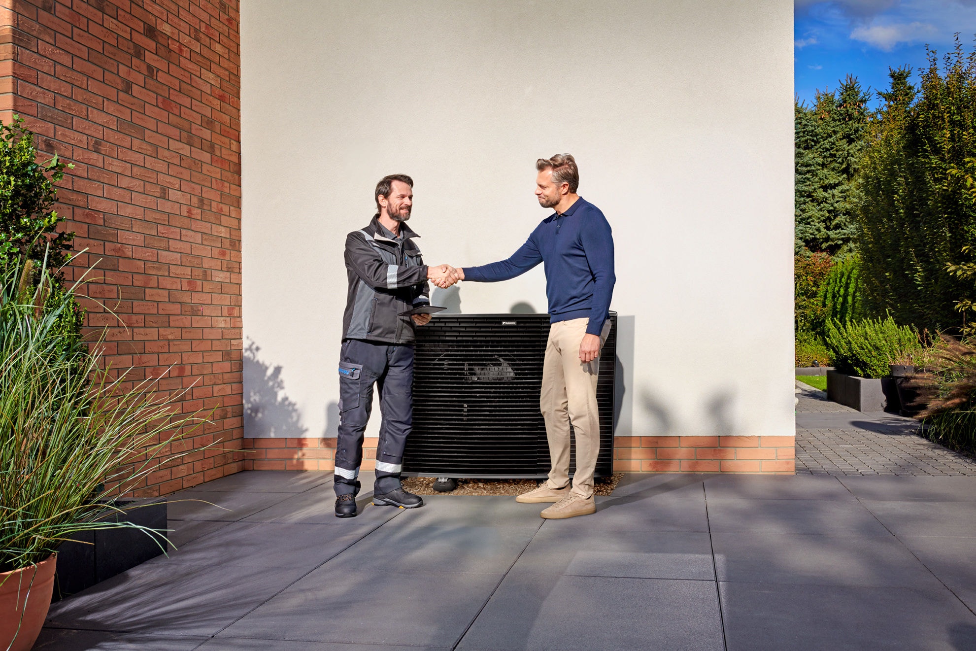 Buitenunit van geïnstalleerde Daikin Altherma