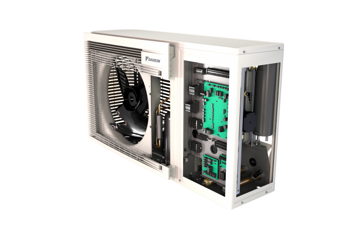 Daikin Altherma 3 M - Visualisation des composants par l'avant de l’unité