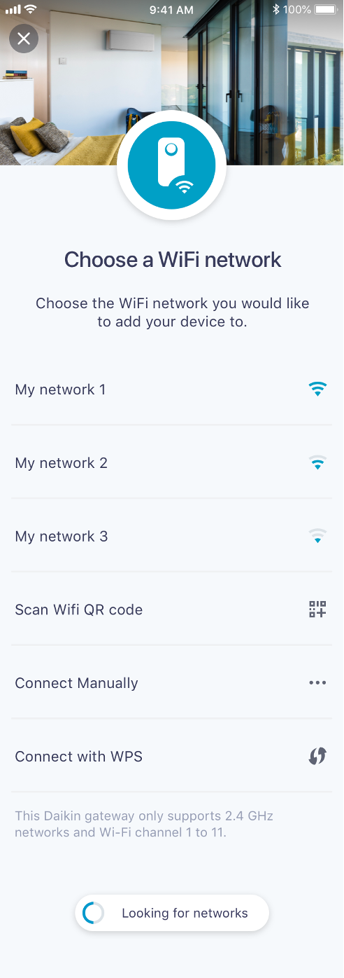 ONECTA choisir un réseau WIFI