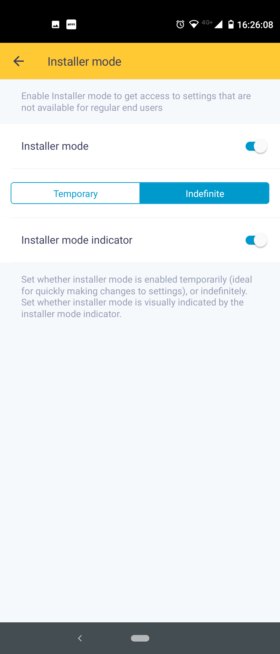 Mode Installateur de l'application Madoka Assistant - Provisoire